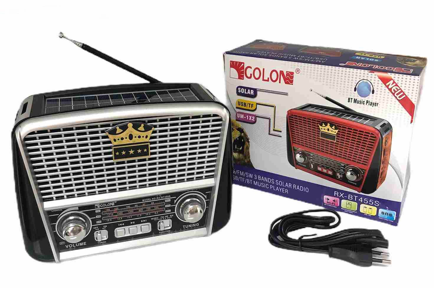 Радио COLON RX-BT455S SOLAR/USB/TF card