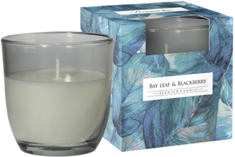 Свещ ароматизирана в чаша PREMIUM BAY LEAF AND BLACKBERRY sn75b-325 /6 броя в кашон/