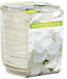 Свещ ароматизирана в оребрена чаша WHITE FLOWER snw80-1-179 /6 броя в кашон/