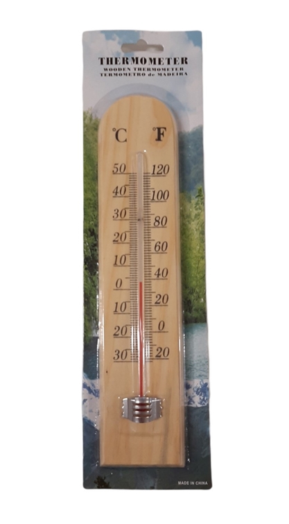 Термометър дърво 26см на картон лукс