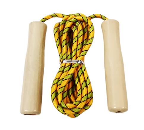 Въже за скачане текстил с дървена дръжка в плик ASD-201