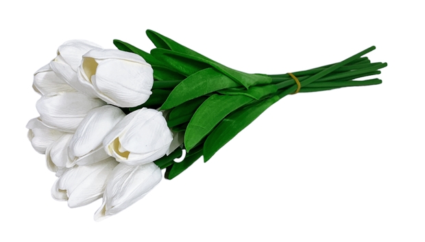 Изкуствено цвете Лале бяло 32 см /10 броя в стек/