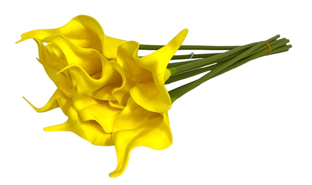Изкуствено цвете Кала 35 см жълта /10 броя в стек/