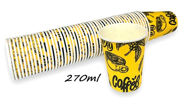Чаша картонена COFFEE 9 OZ/270ml 50 броя в стек /20 стека в кашон/