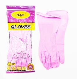 Домакински ръкавици дамски розови  лукс 85г L /10 чифта в стек/