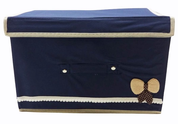Кутия за съхранение текстилна с панделка 27 х15х19см