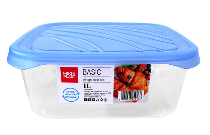 Кутия за храна Frigo Basic квадратна 1л 6,5см х 16см х 16см MP /24 броя в стек/
